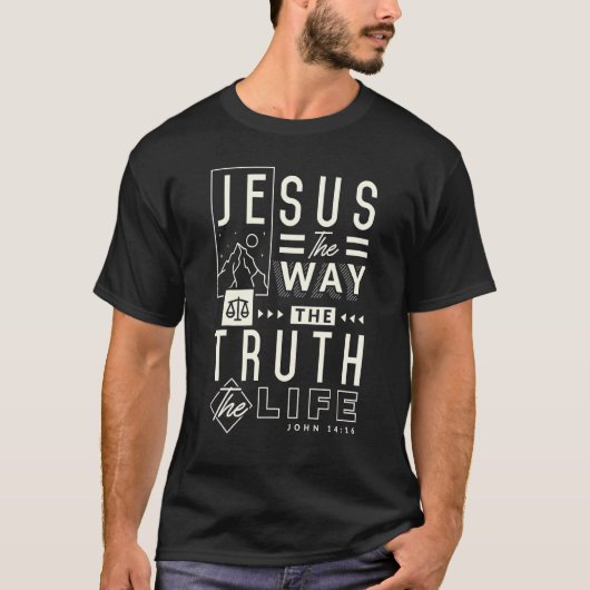 ヨハネ・バイブル聖句イエスの道と人生 Tシャツ (正面)