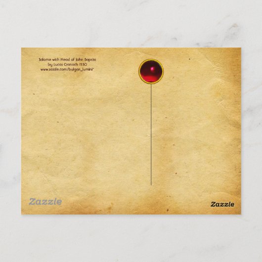 ヨハネ・バプテスト教頭とのサロメ ポストカード (裏面)