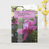 ヨハネ 11: 幸せな復活の主日 イースター 十字架 カード (黄色い花)