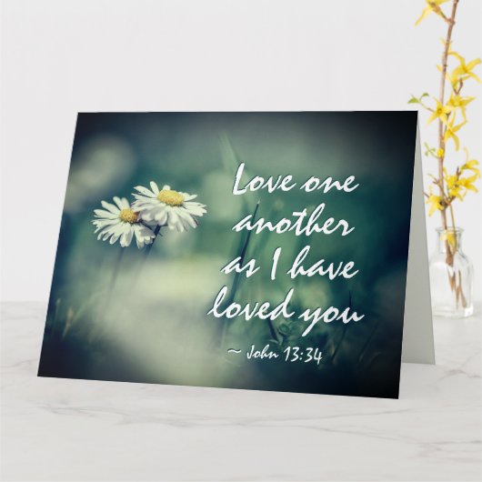 ヨハネ 13:34 互いに愛しなさい。わたしがあなたたちを愛したように カード (黄色い花)