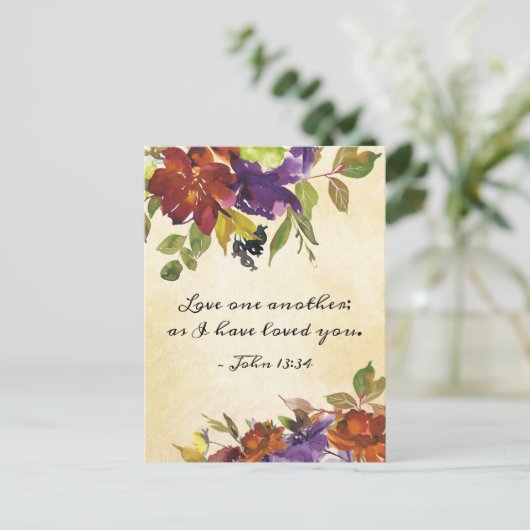 ヨハネ 13:34 互いに愛し合いなさい。わたしがあなたたちを愛したように ポストカード (スタンド正面)