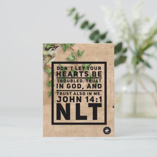 ヨハネ 14:1 聖書の名言 メモリーカード - ポストカード (スタンド正面)
