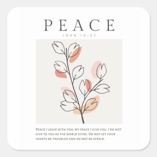 ヨハネ 14:27 わたしがあなた方に残す平和 スクエアシール (正面)