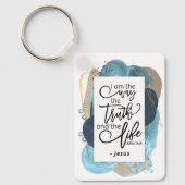 ヨハネ 14:6 わたしは道であり、真理であり、命である - クリスチャン聖書 キーホルダー (正面)