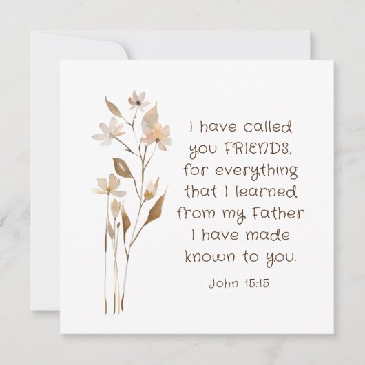 ヨハネ 15:15 私はあなたたちを友と呼ぶ 聖書の言葉 カード (正面)
