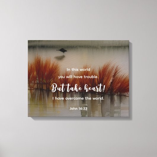 ヨハネ 16:33 勝利の聖書の言葉 クリスチャン キャンバスプリント (正面)
