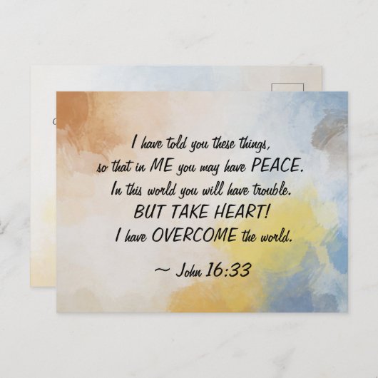 ヨハネ 16:33 私は世界に勝利した! ポストカード (正面/裏面)