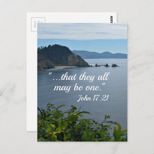 ヨハネ 17:21 「彼らがみな一つとなるように。」 ポストカード (正面/裏面)