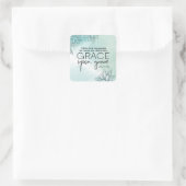 ヨハネ 1:16 私たちは皆、恵みを恵みの上にいただいてきた スクエアシール (バッグ)