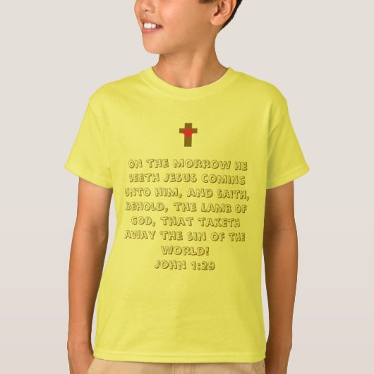 ヨハネ 1:29 聖書の詩 Tシャツ (正面)