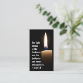 ヨハネ 1:5 光が闇の中で輝く 名刺 (スタンド正面)