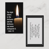 ヨハネ 1:5 光が闇の中で輝く 名刺 (正面/裏面)