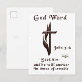 ヨハネ 3:16 インビテーションポストカード (正面/裏面)