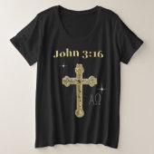 ヨハネ 3:16 プラスサイズTシャツ (デザイン正面)