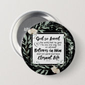 ヨハネ 3:16 神は世界を愛された 聖書の名言 缶バッジ (正面&裏面)