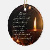 ヨハネ 3:16 神は世界を愛しておられた、クリスマス聖書 セラミックオーナメント (左)