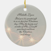 ヨハネ 3:16 神は世界を愛しておられた、クリスマス聖書 セラミックオーナメント (裏面)