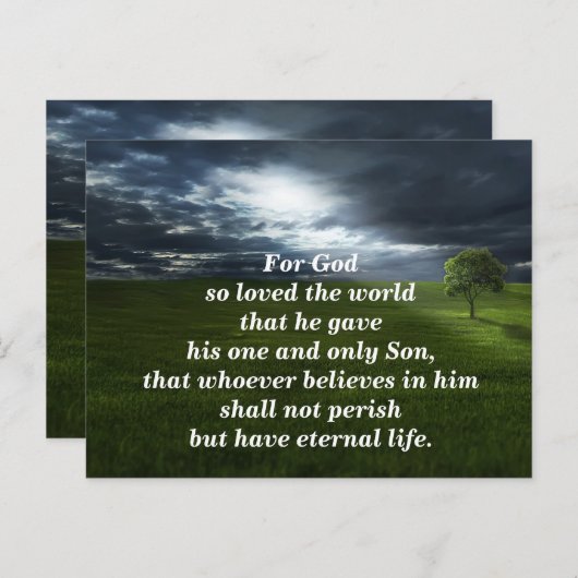 ヨハネ 3:16 神は愛に満ちておられる；永恒の生命への道 ポストカード (正面/裏面)