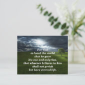 ヨハネ 3:16 神は愛に満ちておられる；永遠の生命への道 ポストカード (スタンド正面)