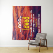 ヨハネ 3:16 神は、 御自分の愛するこの世界を、 その御子を遣わしてくださった。 タペストリー (インサイチュ)