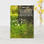 ヨハネ 3:16 聖書の一節を綴ったワイルドフラワーのグリーティングカード カード (黄色い花)