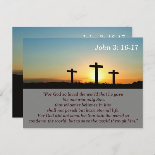 ヨハネ 3:16-17 神は世界を愛された 聖書の記憶 ポストカード (正面/裏面)
