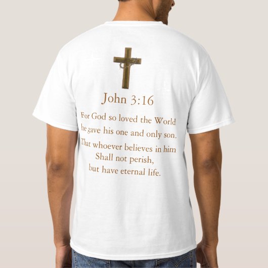 ヨハネ 3:16 Tシャツ (裏面)