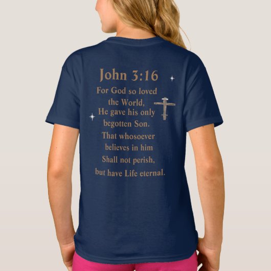 ヨハネ 3:16 Tシャツ (裏面)