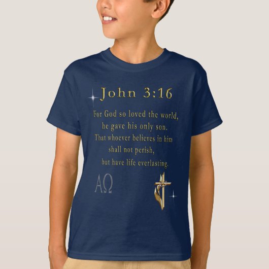 ヨハネ 3:16 Tシャツ (正面)