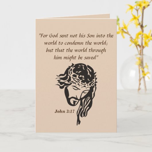 ヨハネ 3:17 カード (黄色い花)