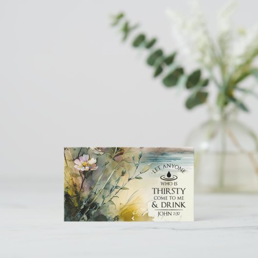ヨハネ 7:37 渇いている者は私に来なさい 聖書 名刺 (スタンド正面)