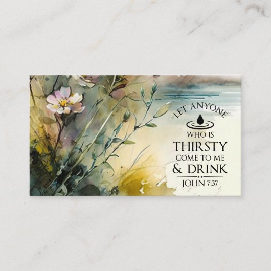 ヨハネ 7:37 渇いている者は私に来なさい 聖書 名刺 (正面)