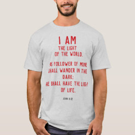 ヨハネ 8:12 わたしは世界の光 キリスト教 Tシャツ