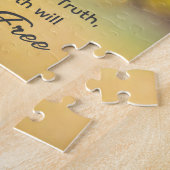 ヨハネ 8:32 真実があなたを自由にしてくれる 聖書の名言 ジグソーパズル (側面)