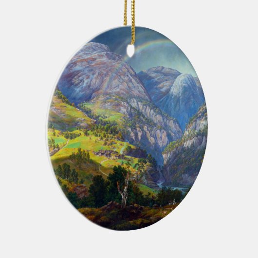 ヨハンキリスト教のDahl (1842年)著Stalheimからの眺め セラミックオーナメント (右)