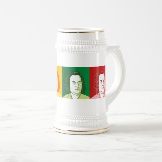 ヨハンセバスチャンバッハポートレート ビールジョッキ (正面右)