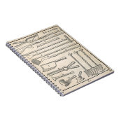 ヨハン著「オランダの庭師」からの園芸工具、 ノートブック (右側)