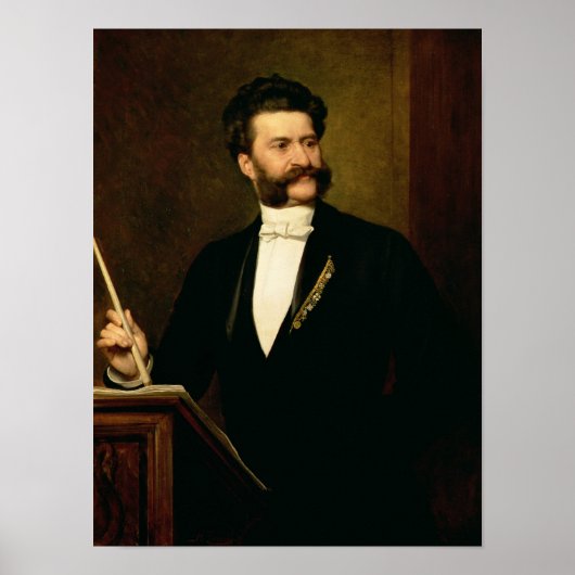 ヨハン・シュトラウス・ザ・ヤング， 1888 ポスター (正面)