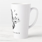 ヨハン・セバスチャン・バッハポートレートとバストとノート カフェラテマグ (右)