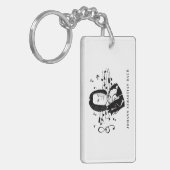 ヨハン・セバスチャン・バッハポートレートとバストとノート キーホルダー (正面左)