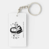 ヨハン・セバスチャン・バッハポートレートとバストとノート キーホルダー (裏面)