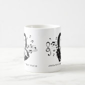 ヨハン・セバスチャン・バッハポートレートとバストとノート コーヒーマグカップ (中央)