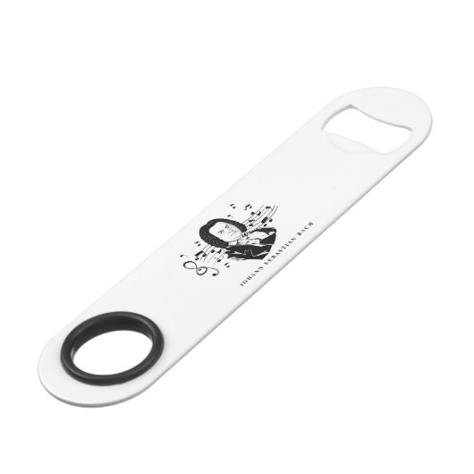 ヨハン・セバスチャン・バッハポートレートとバストとノート スピード栓抜き (正面アングル)