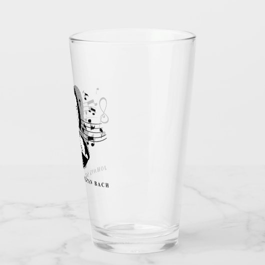 ヨハン・セバスチャン・バッハポートレートとバストとノート タンブラーグラス (左)