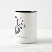 ヨハン・セバスチャン・バッハポートレートとバストとノート ツートーンマグカップ (中央)