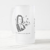 ヨハン・セバスチャン・バッハポートレートとバストとノート フロストグラスビールジョッキ (正面左)