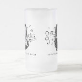 ヨハン・セバスチャン・バッハポートレートとバストとノート フロストグラスビールジョッキ (中央)