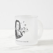 ヨハン・セバスチャン・バッハポートレートとバストとノート フロストグラスマグカップ (正面右)