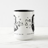 ヨハン・セバスチャン・バッハポートレートとバストとノート マグカップ (中央)