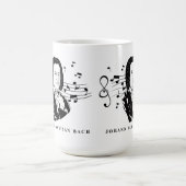 ヨハン・セバスチャン・バッハポートレートとバストとノート モーフィングマグカップ (中央)